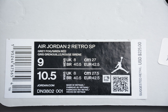 Jordan 2 Retro Union Grey Fog - DN3802-001
