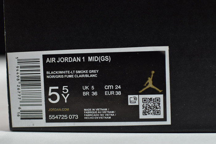 Jordan 1 Mid White Shadow - 554724-073