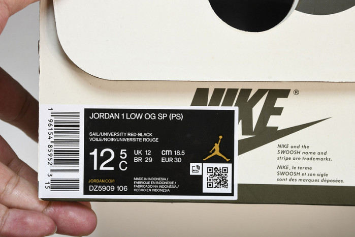 KIDS TRAVIS SCOTT X JORDAN AJ 1 LOW OG“OLIVE”PS DZ5909-106