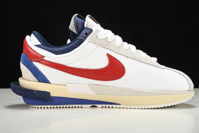 sacai x Nike Cortez 2022 White Red Blue DQ0581-100