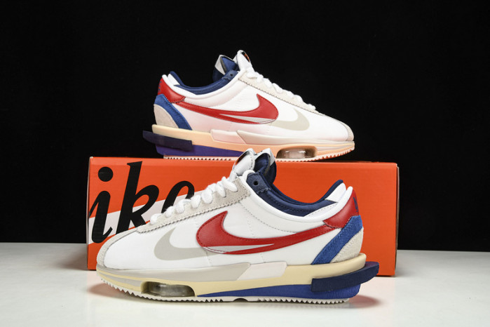sacai x Nike Cortez 2022 White Red Blue DQ0581-100