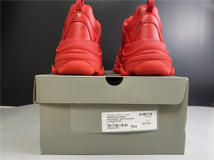 BLEN Triple S red balenciaga letter 541624 W09OL 380