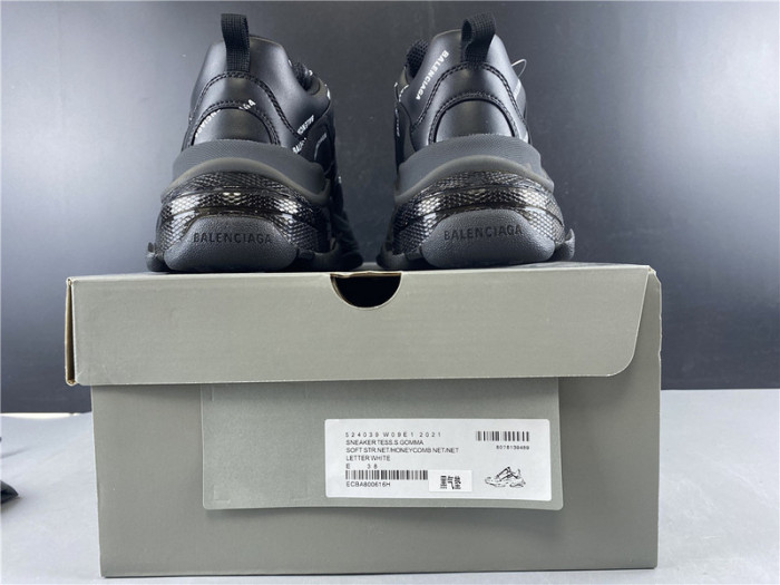 BLEN Triple S black balenciaga with balen letter 541624 W09OL