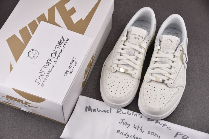 Air Jordan 1 Retro Low OG SP Travis Scott Michael Rubin White Party TD1228-111