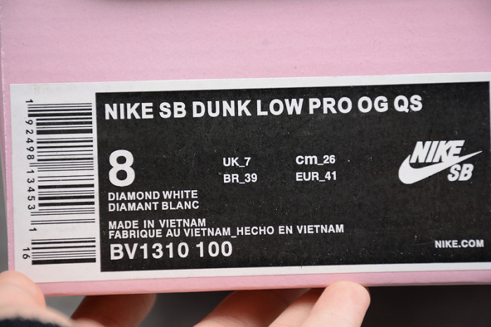 nike sb dunk low Di*m*nd s*pply co white Di*m*nd bv1310-100