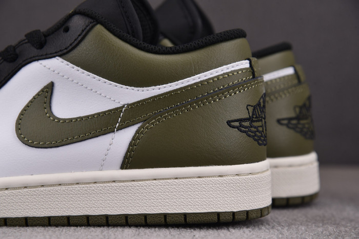 Air Jordan 1 Low Black Toe Medium Olive 553558-092