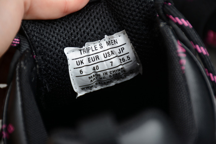best Ba*len*cia*ga triple s black puink 524039 w2fa1 7635 shoes